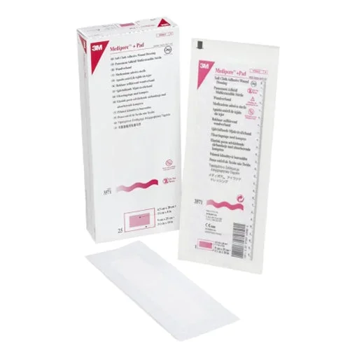 3M, 3M Medipore + Pad Soft Cloth Adhesive Dressing 3Â½ x 10 Inch, Box Of 25