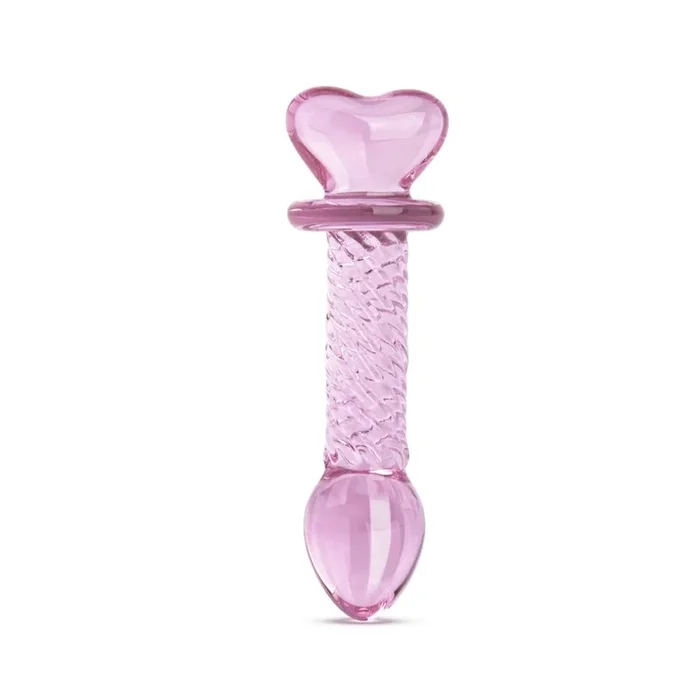 6.25″ Pink Love Crystal Heart Ribbed Dildo