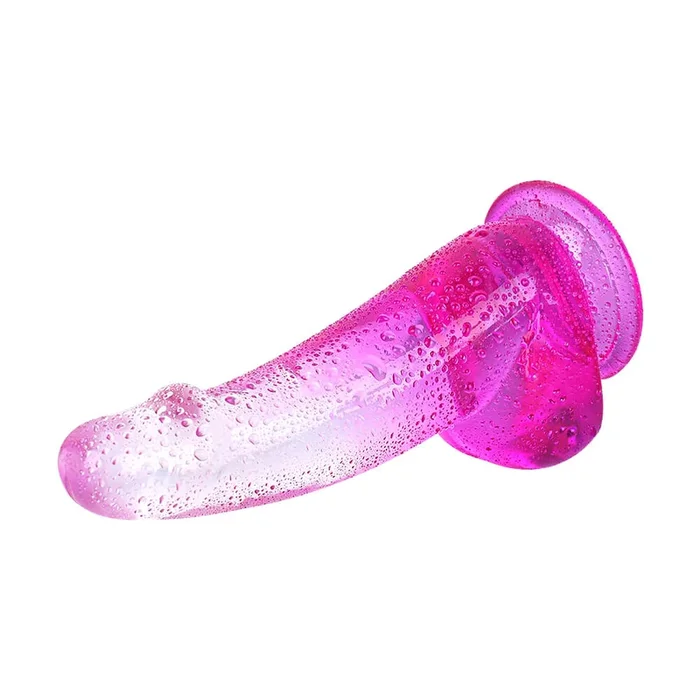 6 Inch Tpe Red Clear Dildo with Balls