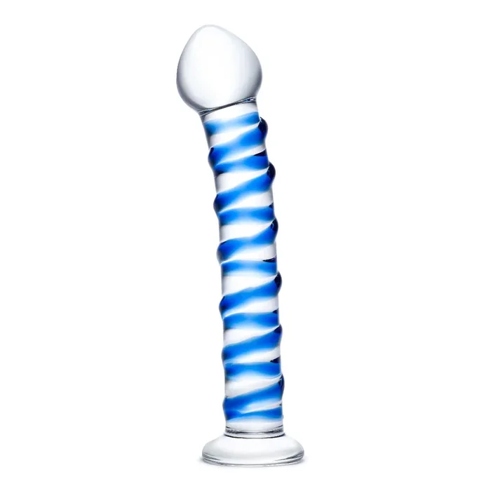 7″ Blue Spiral Dildo