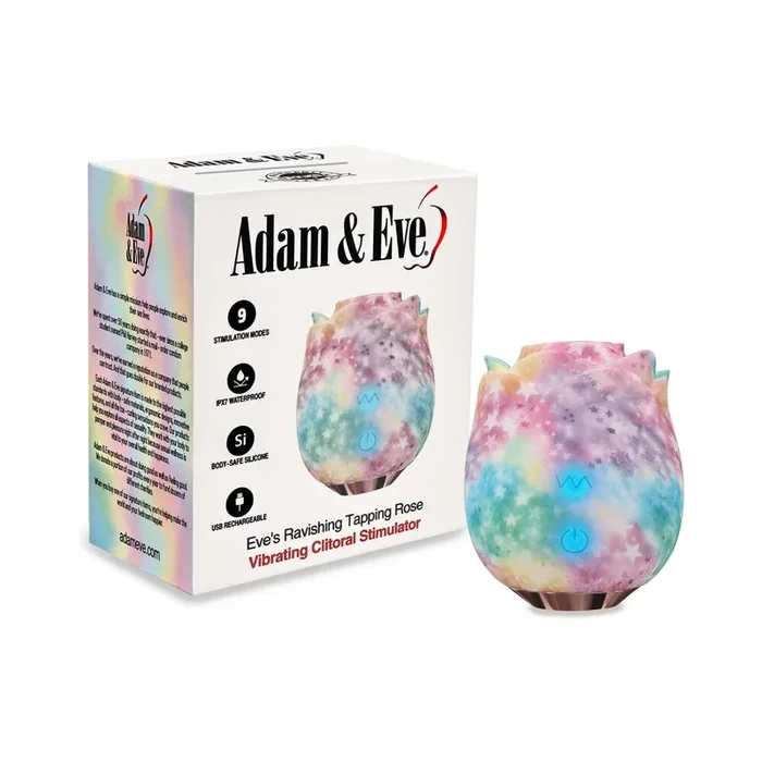 Adam & Eve Eve’s Ravishing Rose Tapping Clitoral Stimulator Rainbow