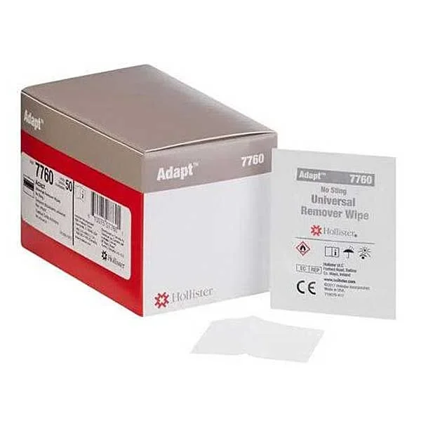 Adhesive and Ostomy Barrier Remover Wipes Hollister 7760, 50 Count