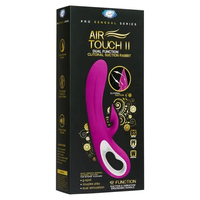 Air Touch II Clitoral Suction Rabbit Vibrator – Premium Silicone, 12 Functions, Ergonomic Handle