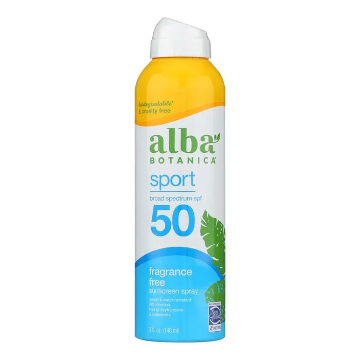 Alba Botanica – Sunscreen Spray Sport Formula SPF 50 – 1 Each-5 Fluid Ounces