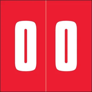 Ames Compatible Amnm Color Code Label Numeric “0 0″ 1 7/8″ X 1 7/8” Red Mylar Permanent – 500 Per Roll