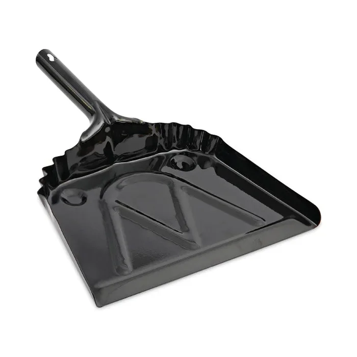 Boardwalk® Metal Dust Pan, 12 x 14, 2″ Handle, 20-Gauge Steel, Black, 12/Carton (BWK04212) Case of 12