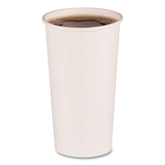 Boardwalk® Paper Hot Cups, 20 oz, White, 12 Cups/Sleeve, 50 Sleeves/Carton (BWKWHT20HCUP) Case of 600
