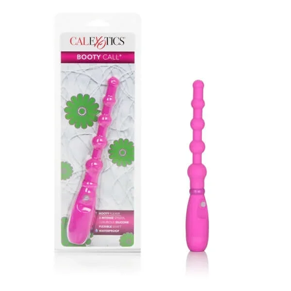 Booty Call Booty Flexer Pink Vibrating Anal Bead Probe – 3-Speed, Waterproof & Flexible
