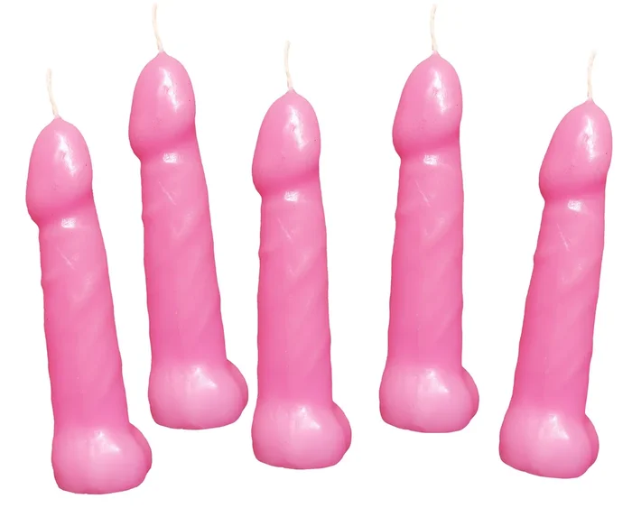 Cheeky Pink Pecker Party Candles – 5 Pack for Bachelorette Fun