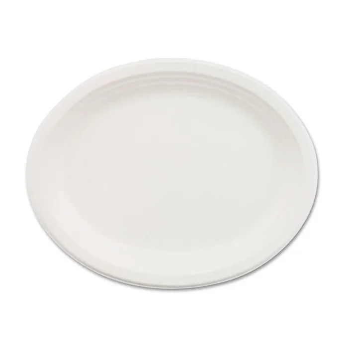 Chinet® Classic Paper Dinnerware, Oval Platter, 9.75 x 12.5, White, 500/Carton (HUH21257CT) Case of 500