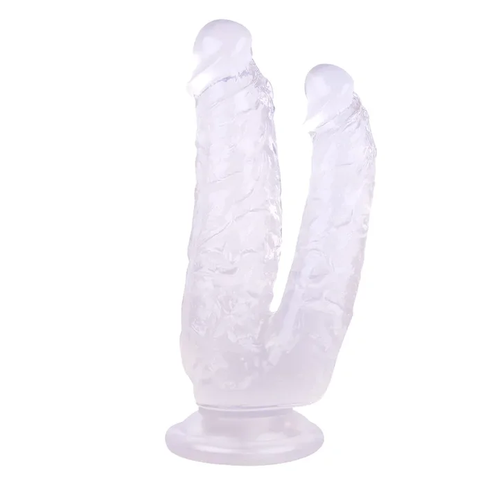 Clear Jelly Silicone Double Penetration Dildo
