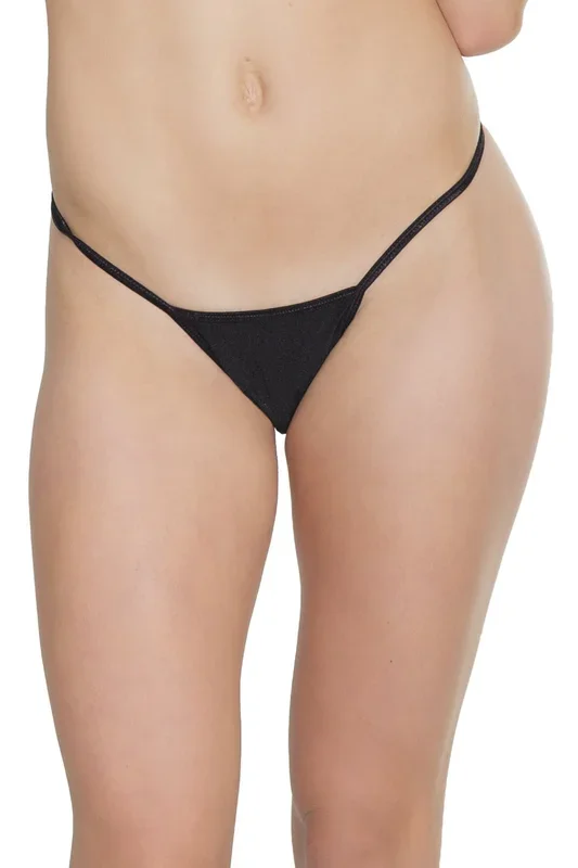 Coquette Low Rise Black Lycra G-String