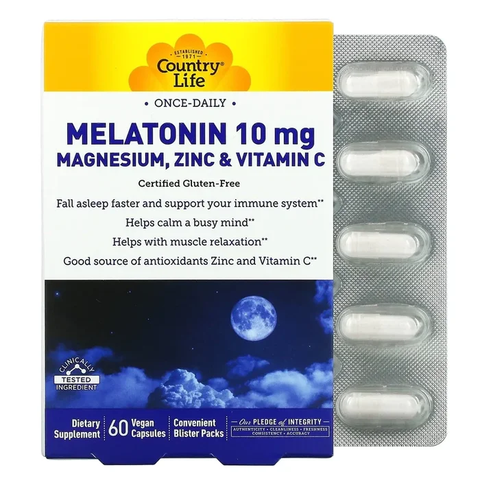 Country Life Melatonin 10mg Vegetable Capsules 60ct