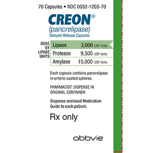 Creon DR (Pancrelipase) Capsules 3000 USP Units 70/Bottle (RX)