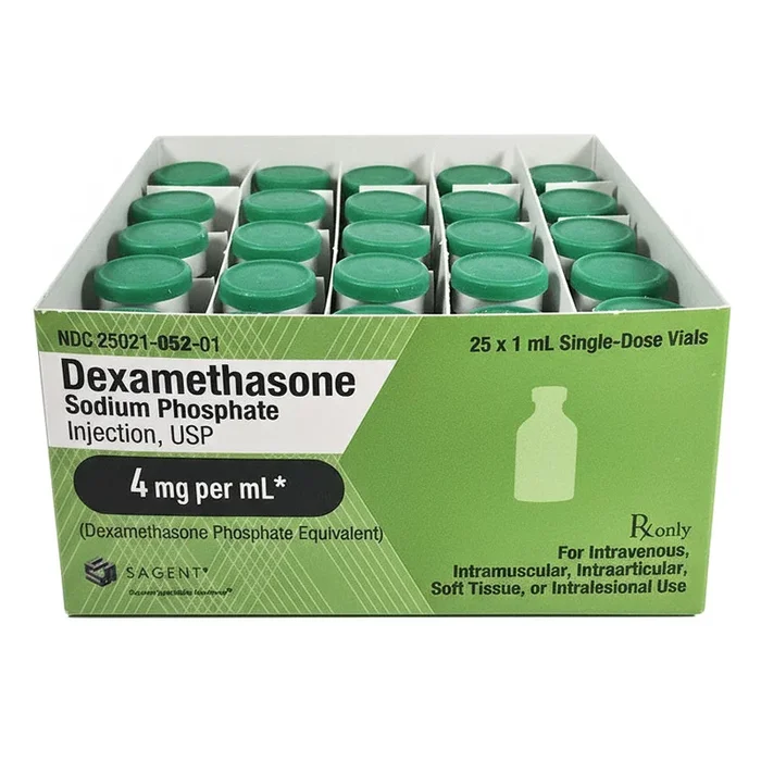 Dexamethasone Sodium Phosphate Injection 4 mg per mL, Single-Use Vials 1 mL x 25/Box (RX)