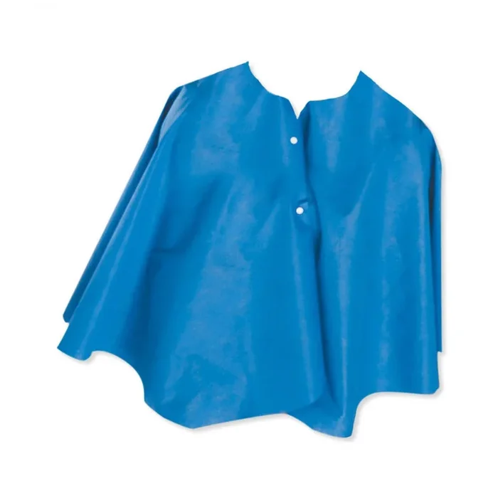 Disposable Mammography Cape With Snap Closure|Oversided Side-Opening Blue Non-Woven 45″X48″ – 50 Per Case