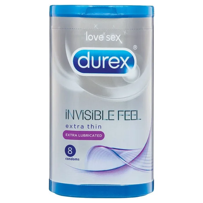 Durex Invisible Feel Condoms Extra Thin Extra Lubricated 8 Pack