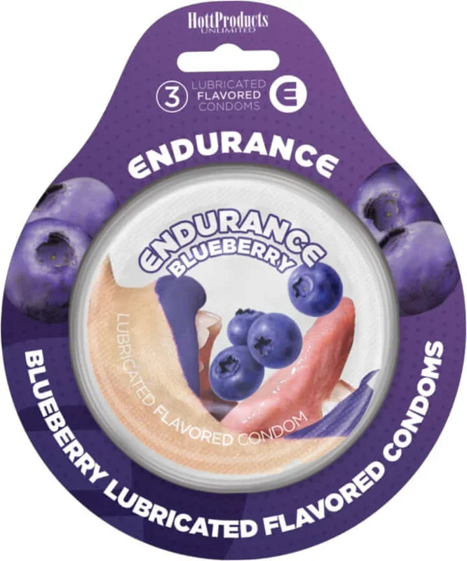 Endurance Flavored Condoms 3 Pack Blueberry