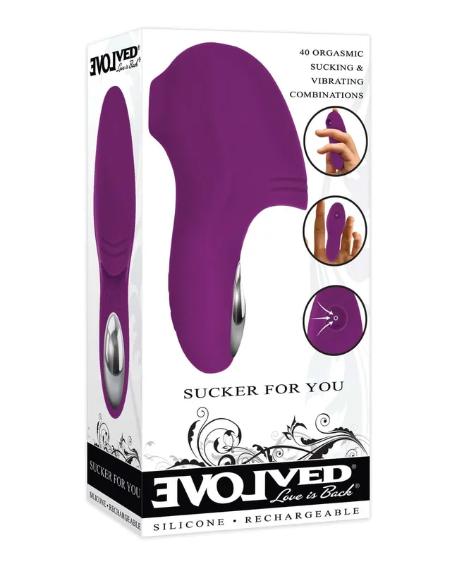 Evolved Sucker For You Clitoral Suction and Finger Vibrator