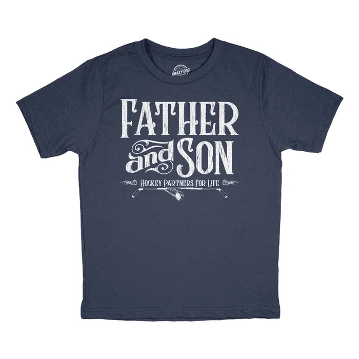 Father And Son Hockey Partners For Life Youth Tshirt