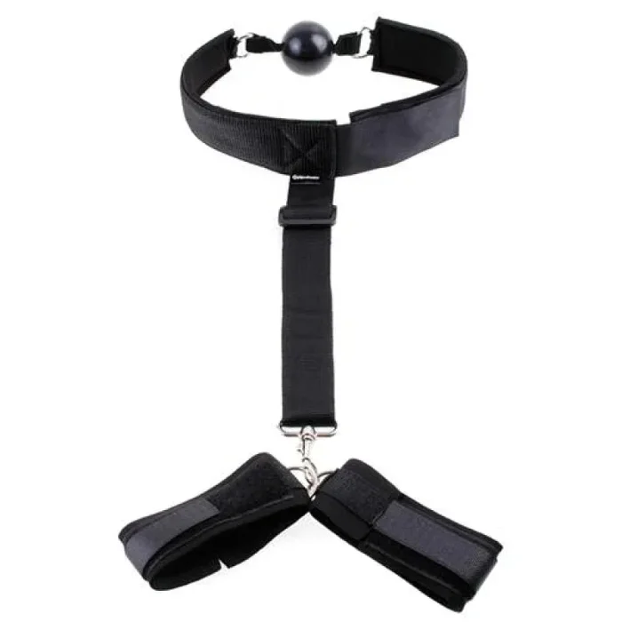 Fetish Fantasy Series Gag and Wrist Restraint – Black