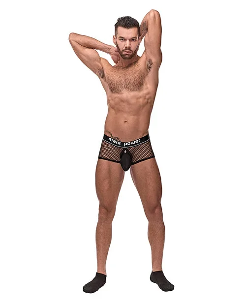 Fishnet Mini Cock Ring Shorts – Black, Small