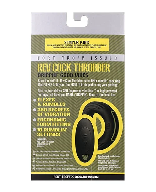 Fort Troff Rev Cock Throbber Vibrating Cock Ring – Black
