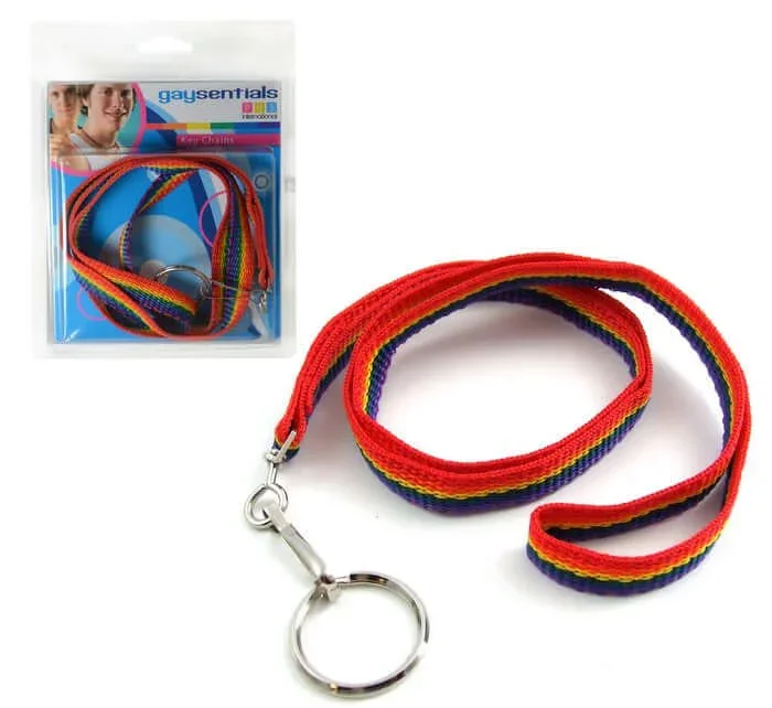 Gaysentials Pride Goods Nylon Lanyard with Key Ring