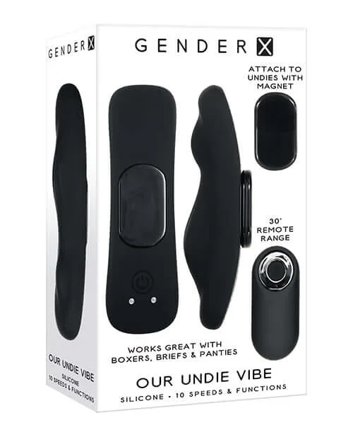 Gender X Our Undie Vibe Rechargeable Silicone Panty Vibe with Remote Control – Black