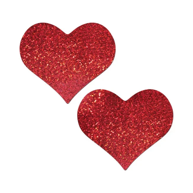 Glitter Red Heart Full Breast Covers