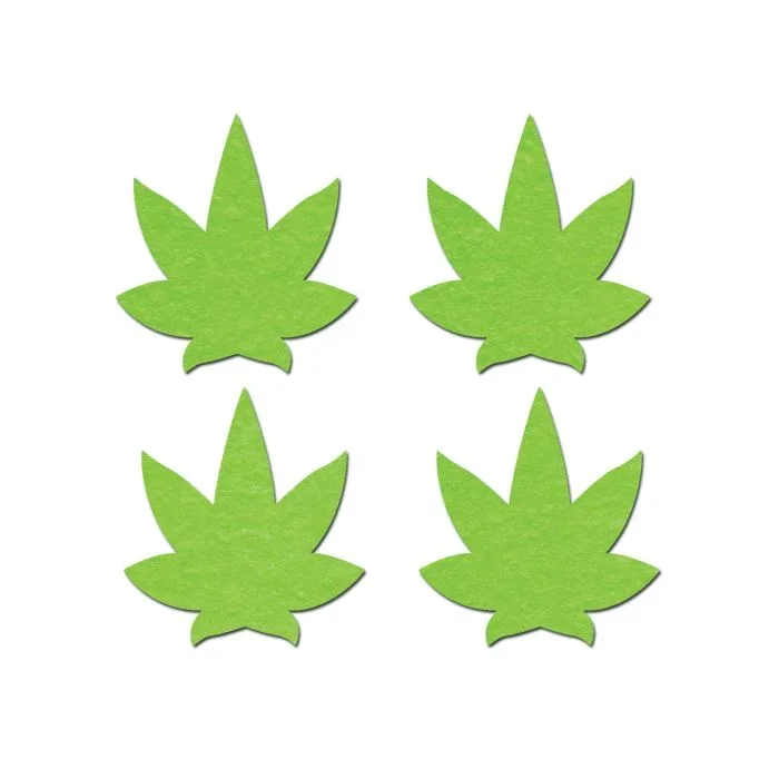 Glow In The Dark Green Pot Leaf Pasties