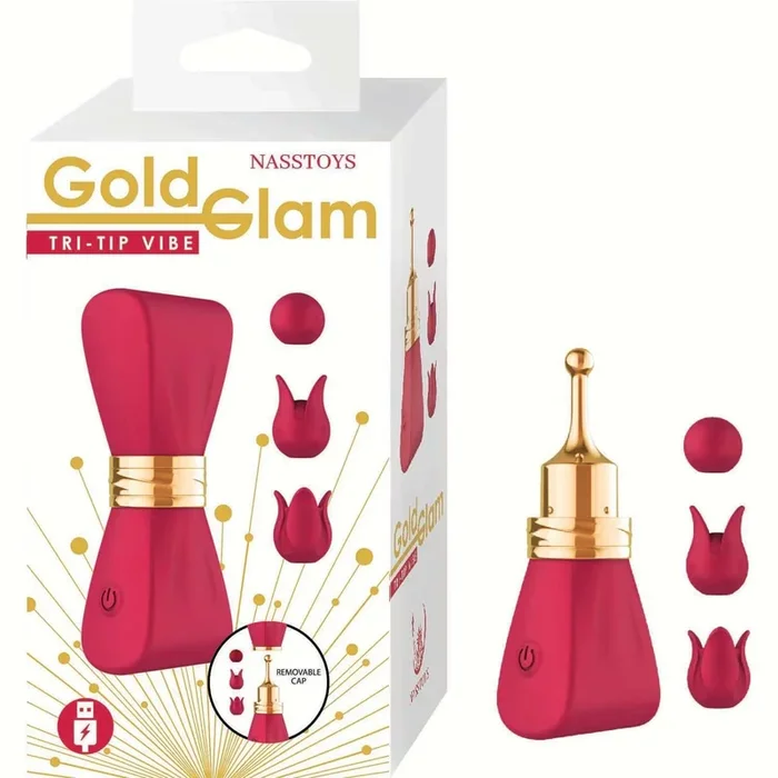 Gold Glam Tri-Tip Vibe Clitoral Massager