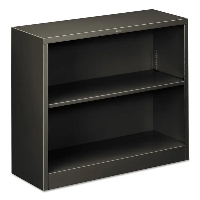 HON® Metal Bookcase, Two-Shelf, 34.5w x 12.63d x 29h, Charcoal (HONS30ABCS) Each