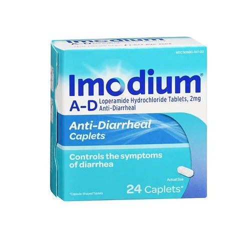 Imodium, A-D Loperamide Hydrochloride Anti-Diarrheal Caplets, 2 Mg, 24 Tabs