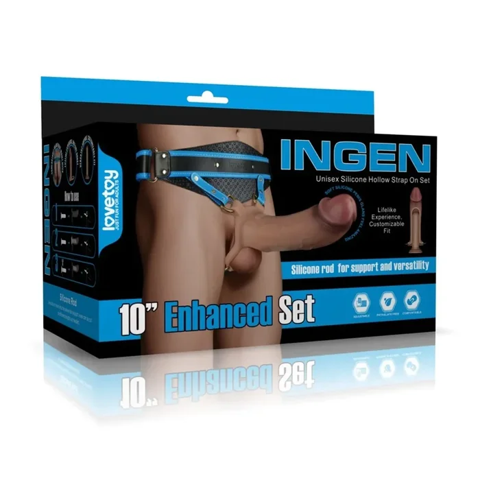 INGEN 10″ Enhanced Hollow Strap-on Set