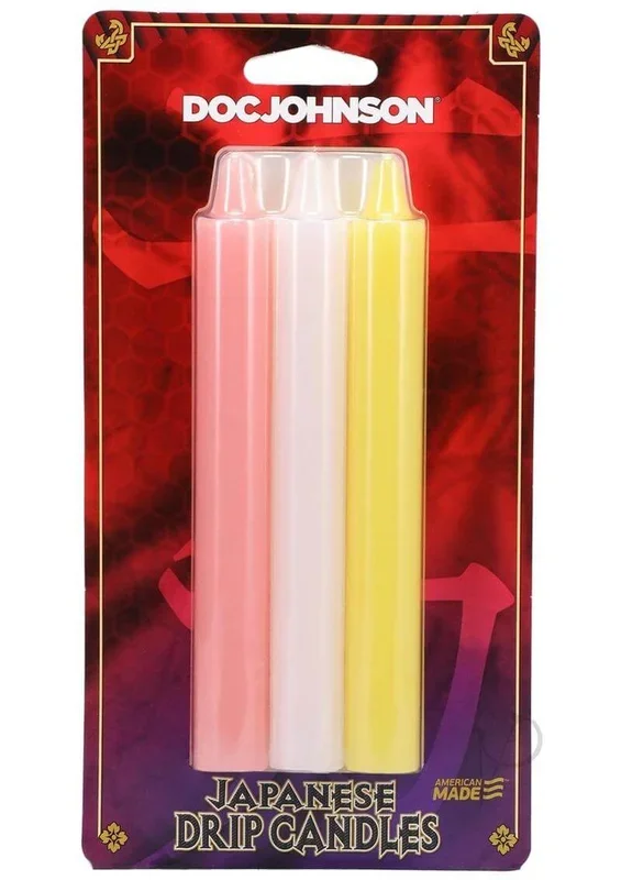 Japanese Drip Candles 3-Pack – Sensual Wax Play Set in Pink, Yellow, and White
