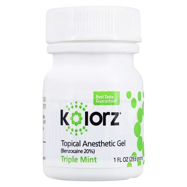 Kolorz Topical Anesthetic Dental Gel Triple Mint with Benzocaine 20%