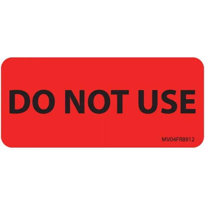 Label Paper Permanent Do Not Use 1″ Core 2 1/4″ X 1 Fl. Red 420 Per Roll