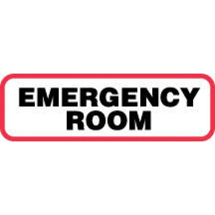 Label Paper Permanent Emergency Room 1 1/4″ X 3/8″ White With Red 1000 Per Roll