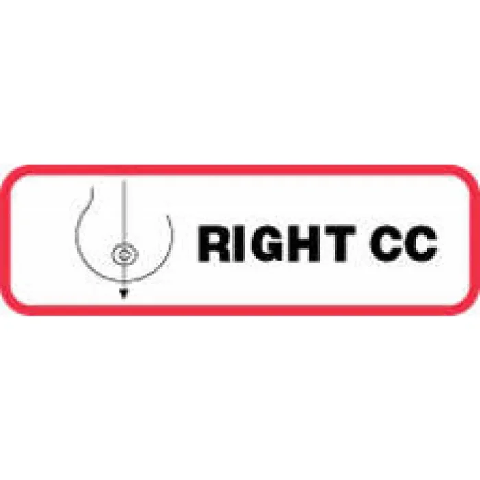 Label Paper Permanent Right Cc 1 1/4″ X 3/8″ White With Red 1000 Per Roll