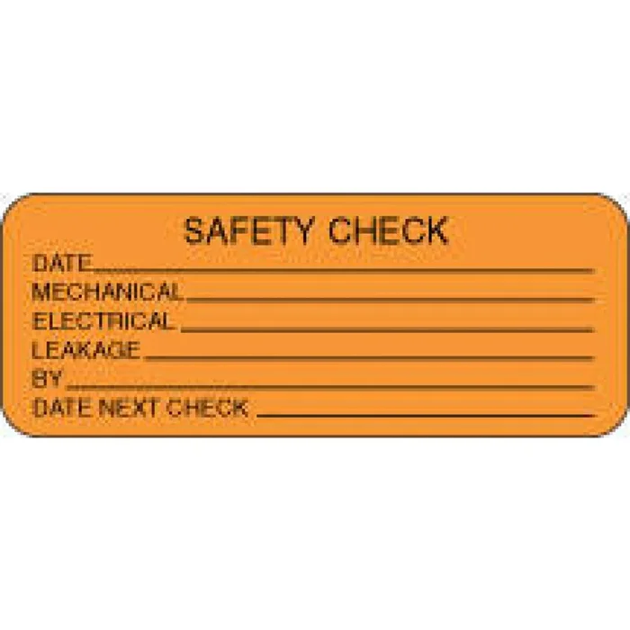 Label Paper Removable Safety Check 2 1/4″ X 7/8″ Fl. Orange 1000 Per Roll
