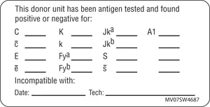Label Paper Removable This Donor Unit 1″ Core 2 15/16″ X 1 1/2″ White 333 Per Roll