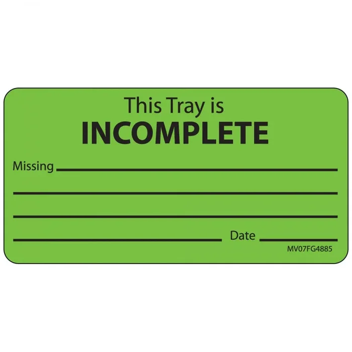 Label Paper Removable This Tray Is 1″ Core 2 15/16″ X 1 1/2″ Fl. Green 333 Per Roll