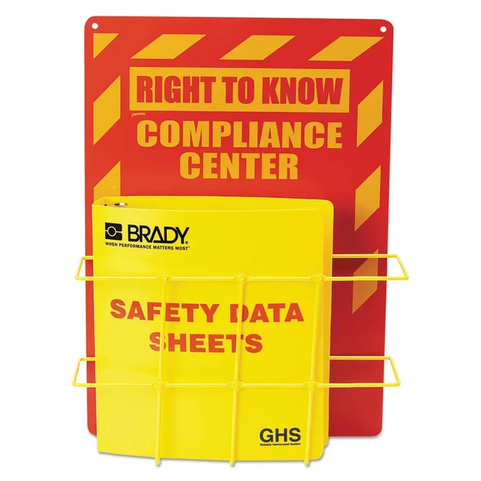 LabelMaster® SDS Compliance Center, 14w x 4.5d x 20h, Yellow/Red (LMTH121370) Each