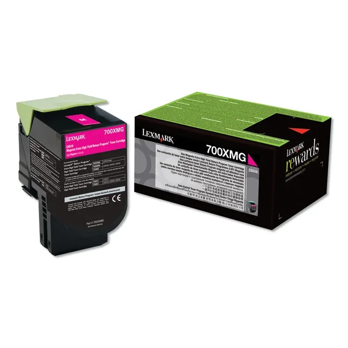 Lexmark™ 70C0XMG Return Program Extra High-Yield Toner, 4,000 Page-Yield, Magenta, TAA Compliant (LEX70C0XMG) Each