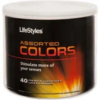 Lifestyles Assorted Colors Latex Condoms 40 Pieces