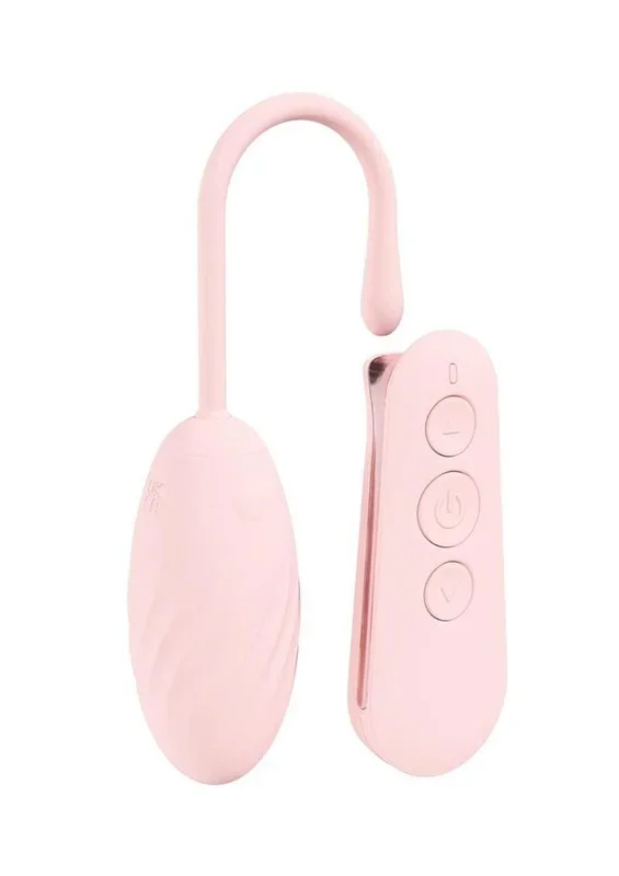 Loveline Felicite 10 Function Silicone Rechargeable Egg Vibe with Remote Control – Pink