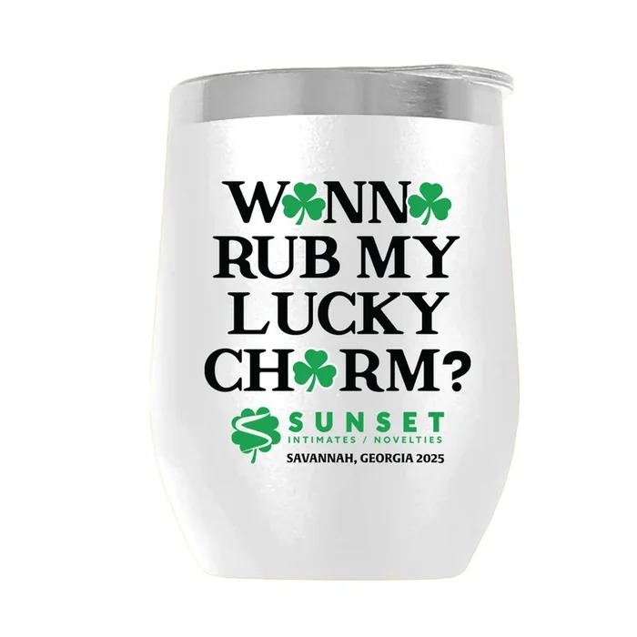 LUCKYCHARM003-2025 12oz WINE TUMBLER – WHITE
