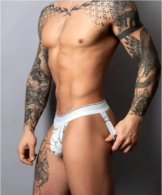 Male Power Soo Cumfy Jock Black/White L/XL