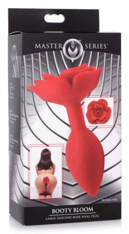 Master Series Booty Bloom Silicone Rose Anal Plug – Large – Red